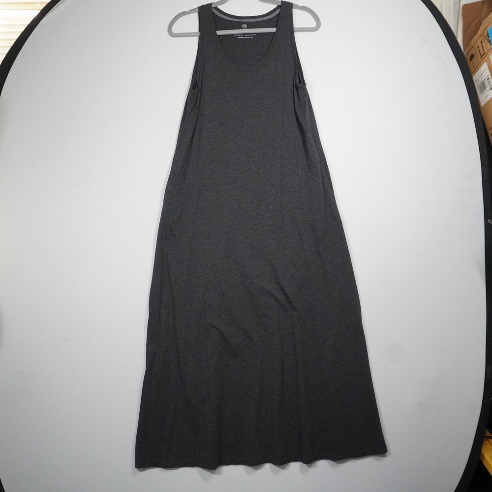 Free Fly Bamboo Tank Maxi Dress Charcoal Gray Heather M Minimalist Lagenlook
